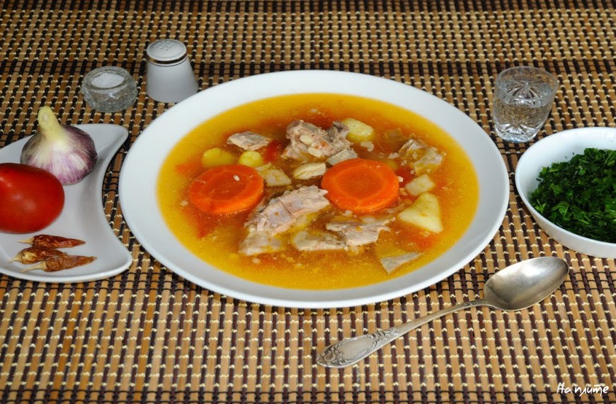 Суп шулюм с баклажанами